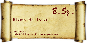 Blank Szilvia névjegykártya